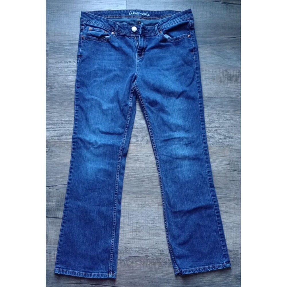 Y2K Aeropostale‎ Womens 12 Short Blue Denim Chelsea Bootcut 5 Pocket Jeans